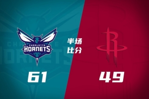 黄蜂半场61-49领先火箭 三球16分0失误 杜兰特16分5失误 申京6中1