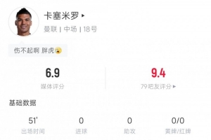 留下吧卡塞米罗半场：造红牌+2射正造险，又见no look pass！